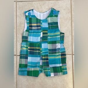 Kelly's Kids Teal, Turquoise & Green Plaid Patchwork Jon Jon